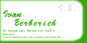 ivan berberich business card